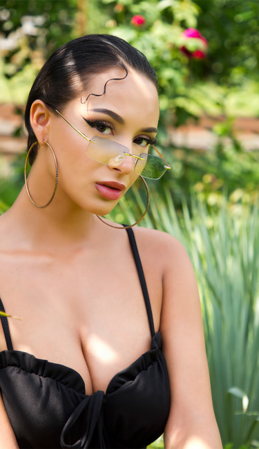 rimless lightly tinted summer glasses Yellow